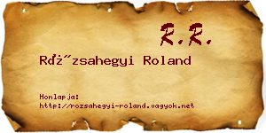 Rózsahegyi Roland névjegykártya
